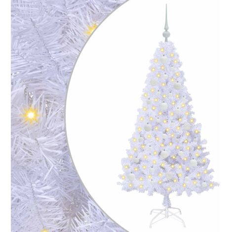 Sapin de Noël  Arbre de Noël artificiel avec 150 LED Blanc 150 cm PVC et Acier