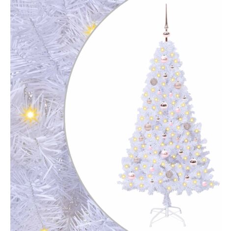 Sapin de Noël  Arbre de Noël artificiel avec 150 LED Blanc 150 cm PVC et Acier