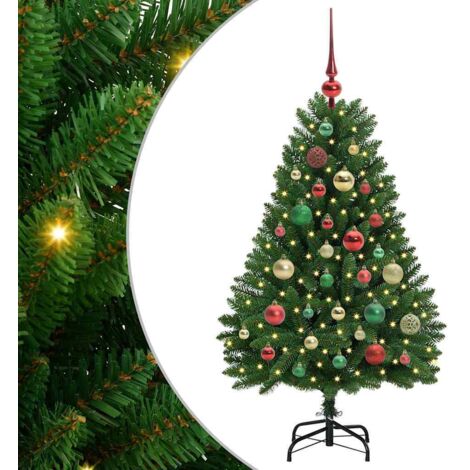 Sapin de Noël  Arbre de Noël artificiel avec 150 LED Vert 120 cm PVC et métal