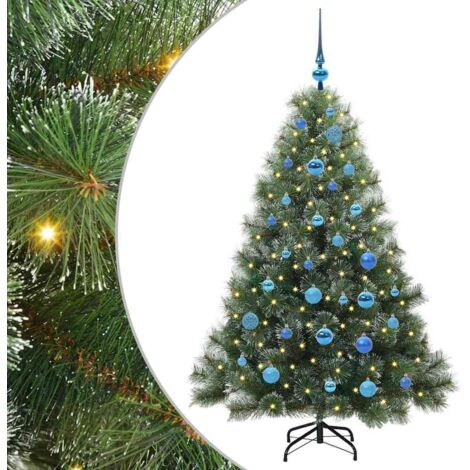 Sapin de Noël  Arbre de Noël artificiel avec 150 LED Vert 150 cm PE et PVC
