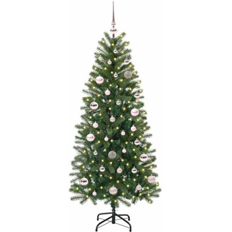 Sapin de Noël  Arbre de Noël artificiel avec 150 LED Vert 150 cm PE et PVC