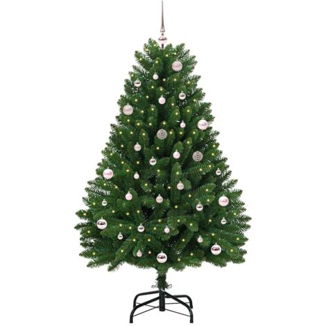 Sapin de Noël  Arbre de Noël artificiel avec 150 LED Vert 150 cm PVC et métal