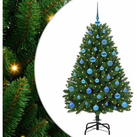 Sapin de Noël  Arbre de Noël artificiel avec 150 LED Vert 150 cm PVC et métal