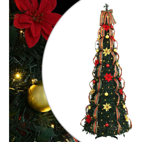 Sapin de Noël  Arbre de Noël artificiel avec 150 LED Vert 185 cm PVC