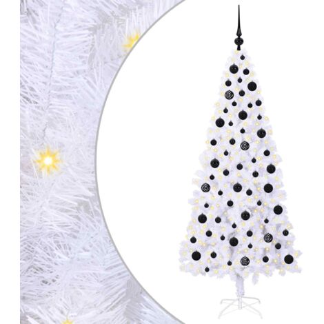 Sapin de Noël  Arbre de Noël artificiel avec 300 LED Blanc 180 cm PVC et Acier