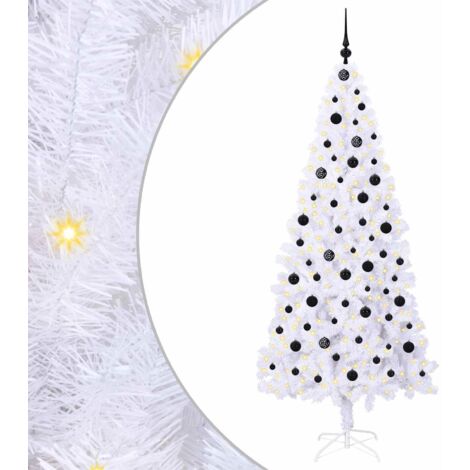 Sapin de Noël  Arbre de Noël artificiel avec 300 LED Blanc 210 cm PVC et Acier