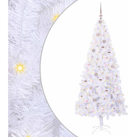 Sapin de Noël  Arbre de Noël artificiel avec 300 LED Blanc 210 cm PVC et Acier