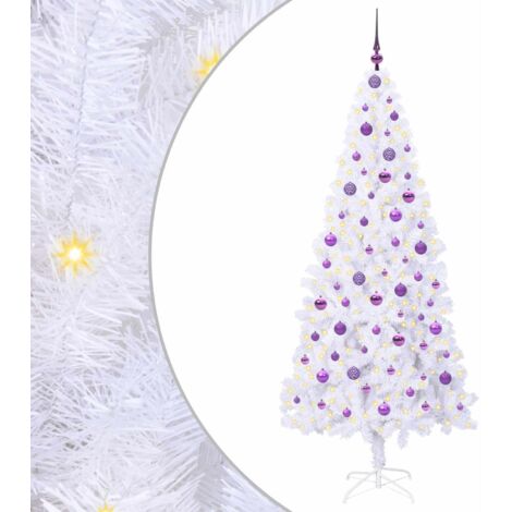 Sapin de Noël  Arbre de Noël artificiel avec 300 LED Blanc 210 cm PVC et Acier