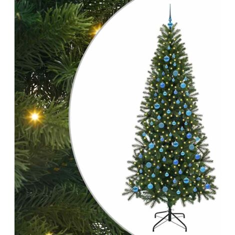 Sapin de Noël  Arbre de Noël artificiel avec 300 LED Vert 240 cm PE et PVC
