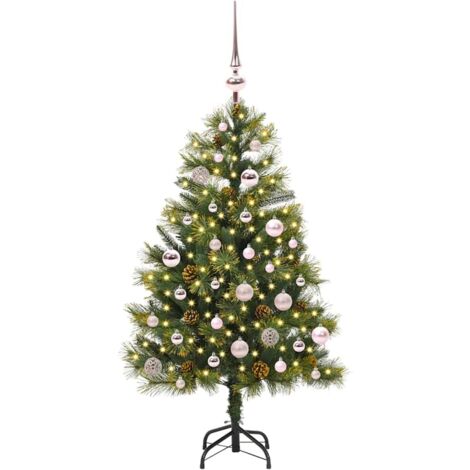 Sapin de Noël  Arbre de Noël artificiel avec branches pliables et cônes 150 cm