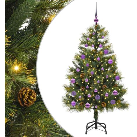 Sapin de Noël  Arbre de Noël artificiel avec branches pliables et cônes 150 cm