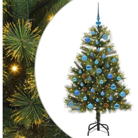 Sapin de Noël  Arbre de Noël artificiel avec branches pliables et cônes 150 cm