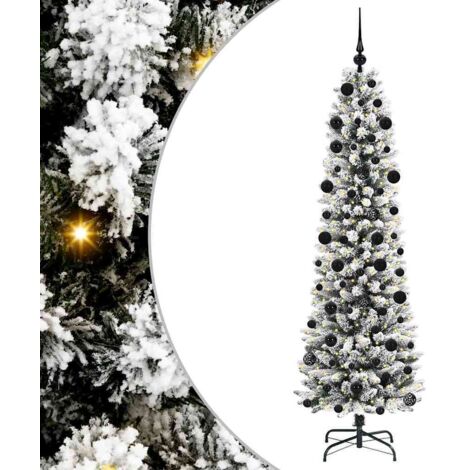 Sapin de Noël  Arbre de Noël artificiel Blanc 210 cm PVC, métal et plastique