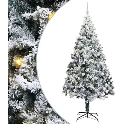 Sapin de Noël  Arbre de Noël artificiel Blanc 240 cm PVC, Acier et Plastique