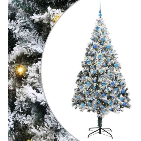 Sapin de Noël  Arbre de Noël artificiel Blanc 240 cm PVC, Acier et Plastique
