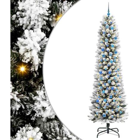 Sapin de Noël  Arbre de Noël artificiel Blanc 240 cm PVC, métal et plastique