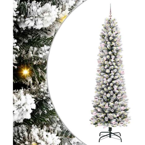 Sapin de Noël  Arbre de Noël artificiel Blanc 240 cm PVC, métal et plastique