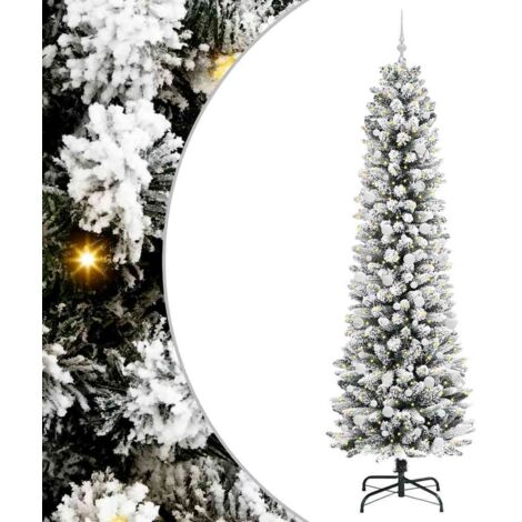 Sapin de Noël  Arbre de Noël artificiel Blanc 240 cm PVC, métal et plastique