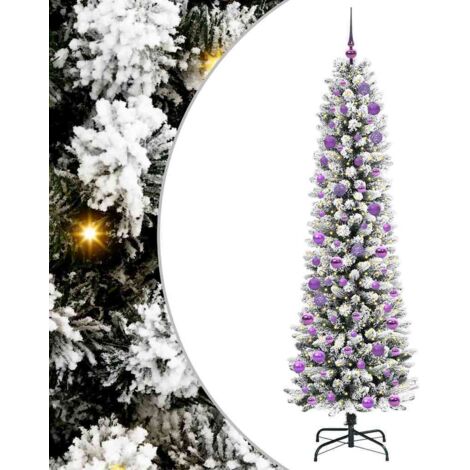 Sapin de Noël  Arbre de Noël artificiel Blanc 240 cm PVC, métal et plastique