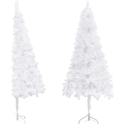 Sapin de Noël  Arbre de Noël artificiel d'angle Blanc 240 cm PVC