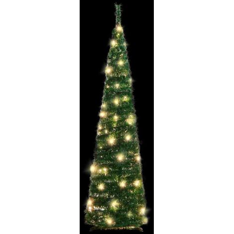 Sapin de Noël  Arbre de Noël artificiel escamotable 50 LED vert 120 cm