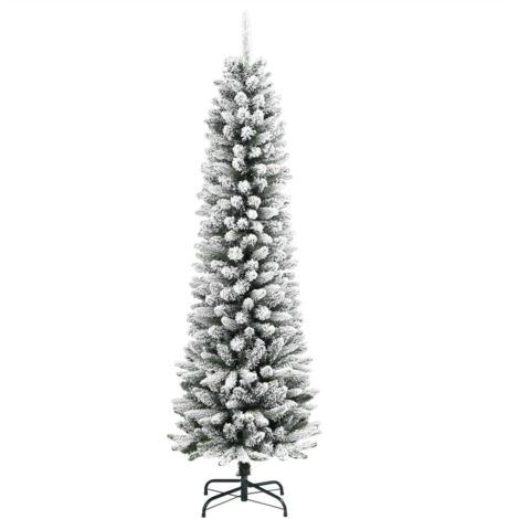 Sapin de Noël  Arbre de Noël artificiel mince avec neige floquée 120 cm PVC/PE