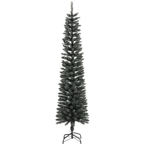Sapin de Noël  Arbre de Noël artificiel mince avec support Vert 240 cm PVC