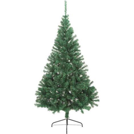 Sapin de Noël  Arbre de Noël artificiel moitié avec support vert 240 cm PVC