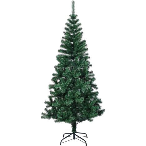 Sapin de Noël Arbre de Noël artificiel pointes iridescentes Vert 210 cm PVC