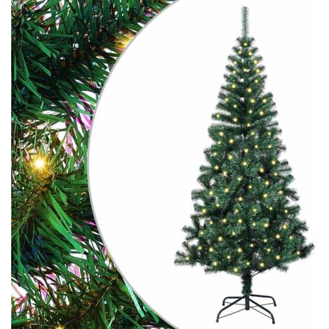 Sapin de Noël  Arbre de Noël artificiel pré-éclairé Vert 150 cm PVC et métal