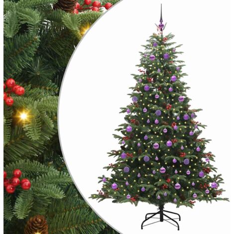Sapin de Noël  Arbre de Noël artificiel Vert 210 cm PVC, métal et plastique