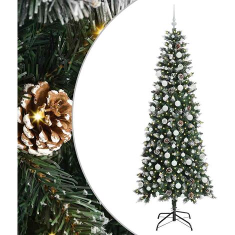 Sapin de Noël  Arbre de Noël artificiel Vert 210 cm PVC, plastique et acier