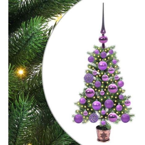 Sapin de Noël  Arbre de Noël avec 150 LED avec support Vert 65 cm PE