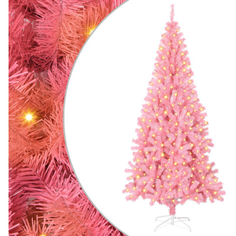 Sapin de Noël  Arbre de Noël avec 300 LED avec support Rose 180 cm PVC