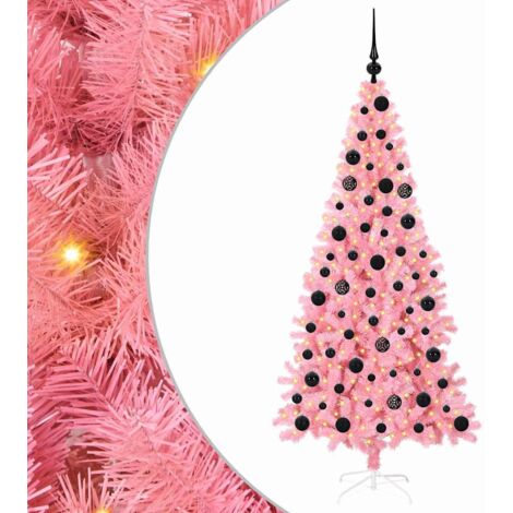 Sapin de Noël  Arbre de Noël avec 300 LED avec support Rose 180 cm PVC