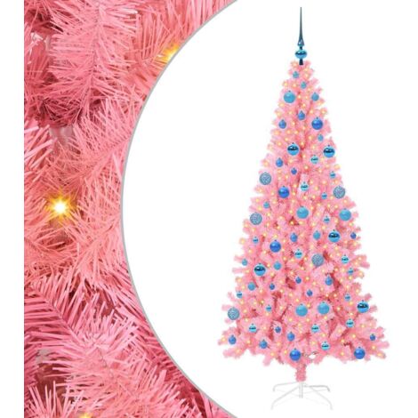 Sapin de Noël  Arbre de Noël avec 300 LED avec support Rose 180 cm PVC