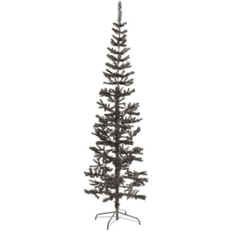 Sapin de Noël  Arbre de Noël étroit Noir 210 cm