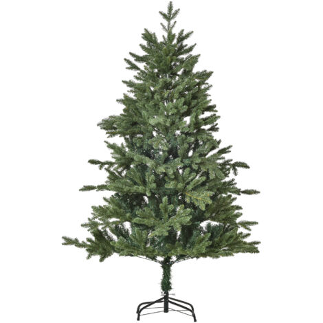 Sapin de Noël artificiel, 1,5 mètre de haut, en PVC, PE et métal vert, Ø105 x 150 cm