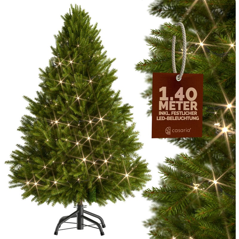 Sapin de Noël artificiel 140-180cm support inclus arbre de noël décoration Sapin Artificiel réaliste 140 cm