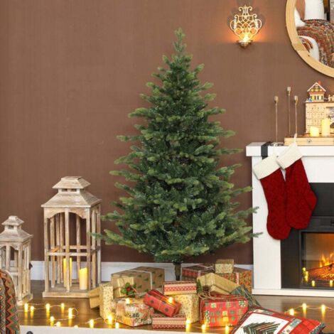 Sapin de Noël artificiel 150 cm, arbre de Noël réaliste avec 1202 pointes de branche articulée, support en métal, vert