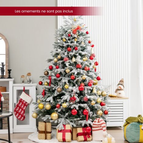Sapin de Noël Artificiel 180 cm 1022 Branches PE PVC 350 Lumières LED Blanches Chaudes CW78302