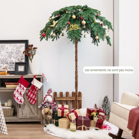 Sapin de Noël Artificiel 180 cm 250 Lumières LED Blanc Chaud 813 Branches CW45480
