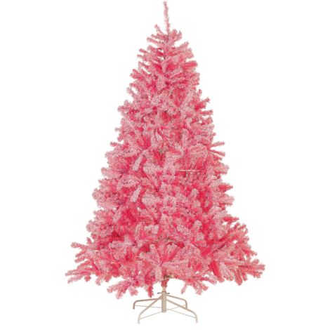 Sapin de Noël Artificiel 210 cm en PVC & Acier Rose Pour Ambiance de Noël Cosy Farnham Beliani