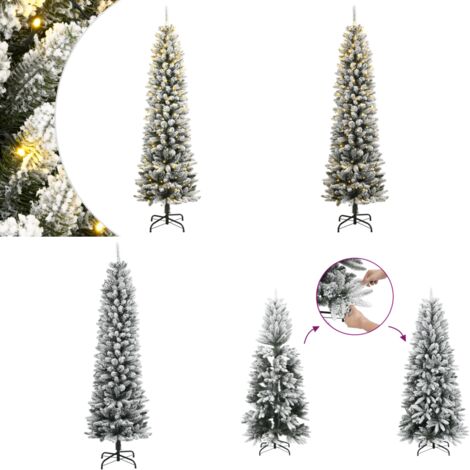 Sapin de Noël artificiel 300 LED et neige floquée 240 cm - Guirlande LED - Décoration de Noël