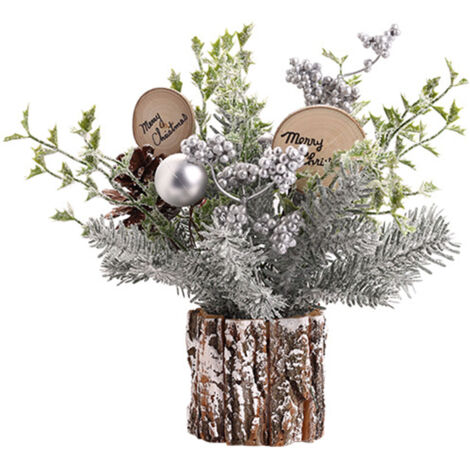 Sapin de Noël Artificiel 35cm avec Cônes de Pin Imitation Décoration pour Bureau et Maison
