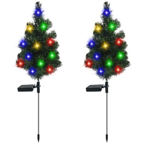 Sapin de Noël Artificiel 75 cm, Sapin de Noel avec guirlandes Lumineuses, Sapin de Noël Solaire, Décoration de Noël pour Extéri