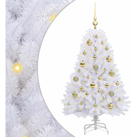 Sapin de Noël Artificiel à Branches Articulées Blanc 120 cm CFW655713