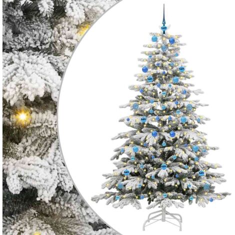 Sapin de Noël Artificiel à Branches Articulées Blanc 210 cm vidaXL