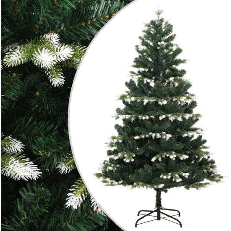 Sapin de Noël artificiel à charnières avec neige floquée-Décoration de Fête pour Noël 150 cm 673923