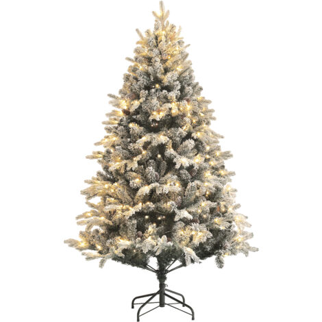 Sapin de Noël artificiel à Led DORINE vert et blanc 180 cm